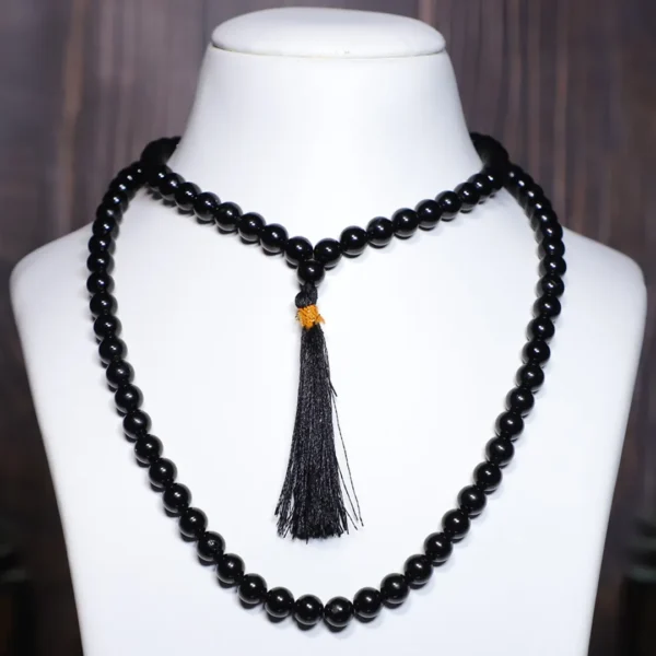 Black Tourmaline Jaap Mala108 Beads (Protection & Grounding)
