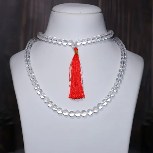 Clear Quartz Jaap Mala 108 Beads (Clarity & Focus)