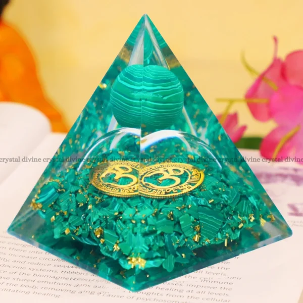 Malachite Orgone Ball Pyramid (Transformation & Growth)