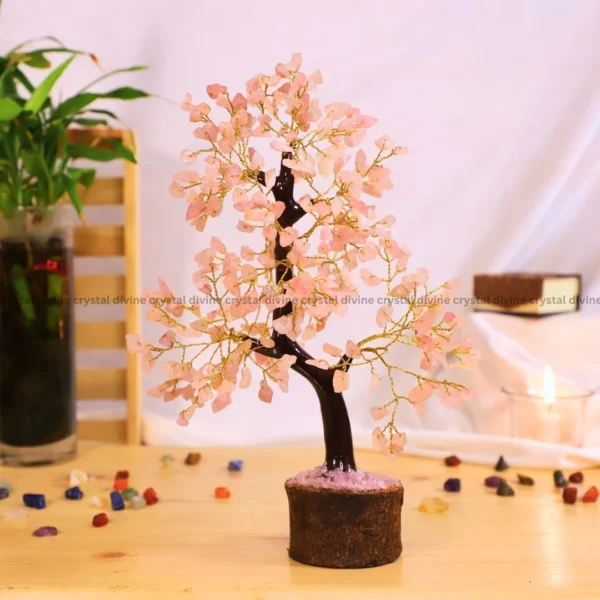 Rose Quartz Crystal Tree 300 Beads (Love & Relationships)
