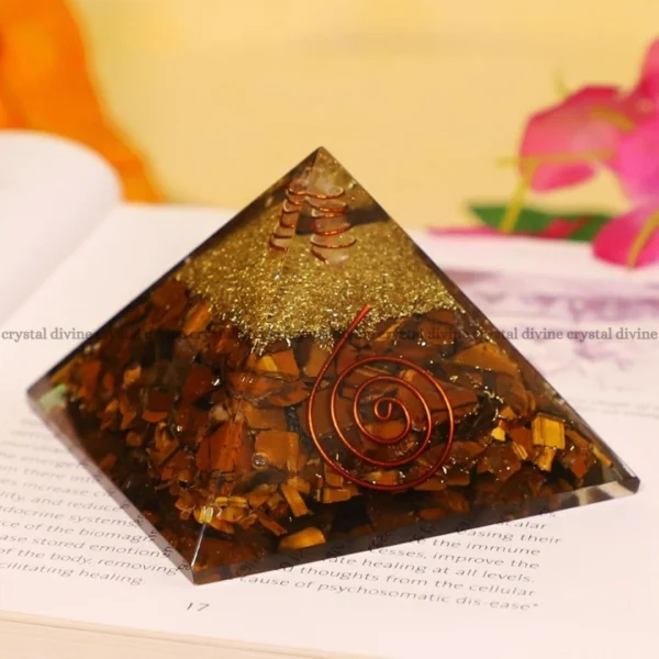 Tiger Eye Crystal Pyramid (Confidence & Courage)