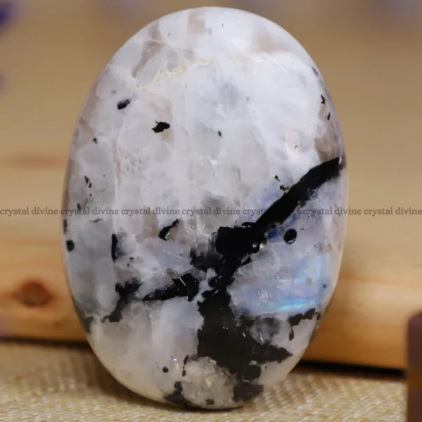 Rainbow Moonstone Crystal Palm Stone (Grounding & Stabilizing)