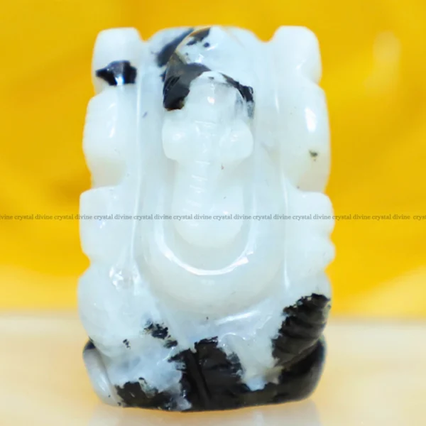 Rainbow Moonstone Crystal Pocket Ganesha – 1inch (Intuition & Spiritual Connection)