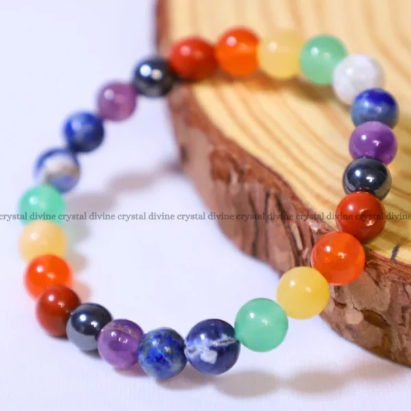 Seven Chakra Bracelet – 8 MM (Enhanced Meditation & Focus)