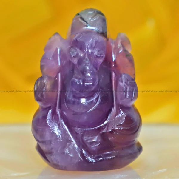 Amethyst Crystal Pocket Ganesha – 1inch (Calming & Stress Reduction)
