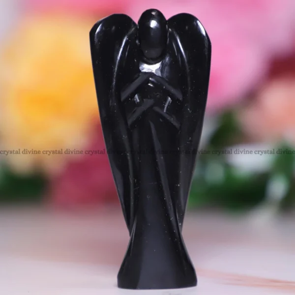 Black Tourmaline Crystal Angel (Protection)(3-inch)