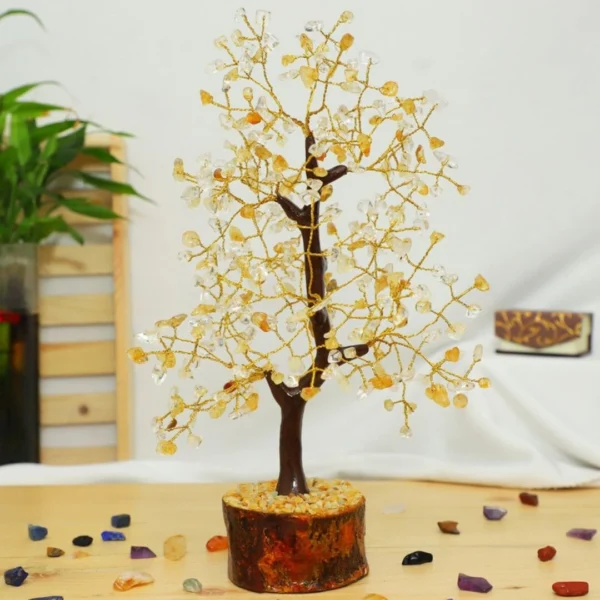 Citrine & Clear Quartz Crystal Tree (Spiritual Protection & Clarity)