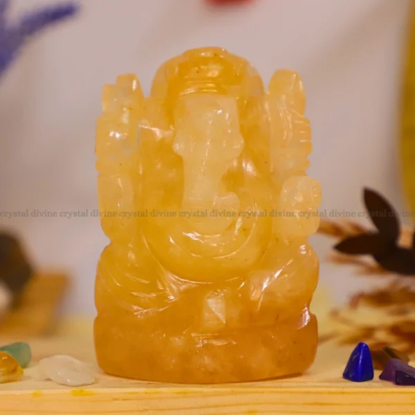 Citrine Ganesha Idol (Promoting Prosperity & Abundance)