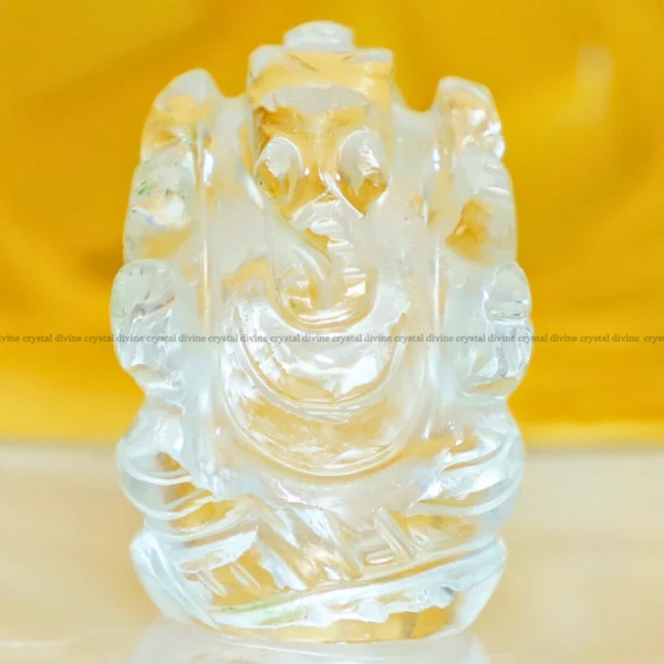 Clear Quartz Crystal Pocket Ganesha – 1 Inch (Clarity & Focus)