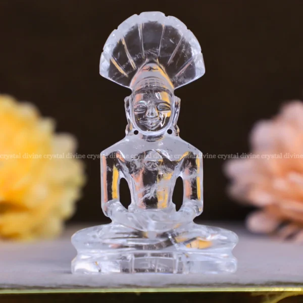 Clear Spathic Parshwanath Bhagwan God Idol (Spiritual Guidance)