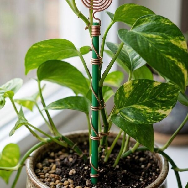 Copper Spiral Plant Protector (Vastu & Energy Balancer)